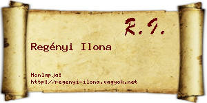 Regényi Ilona névjegykártya